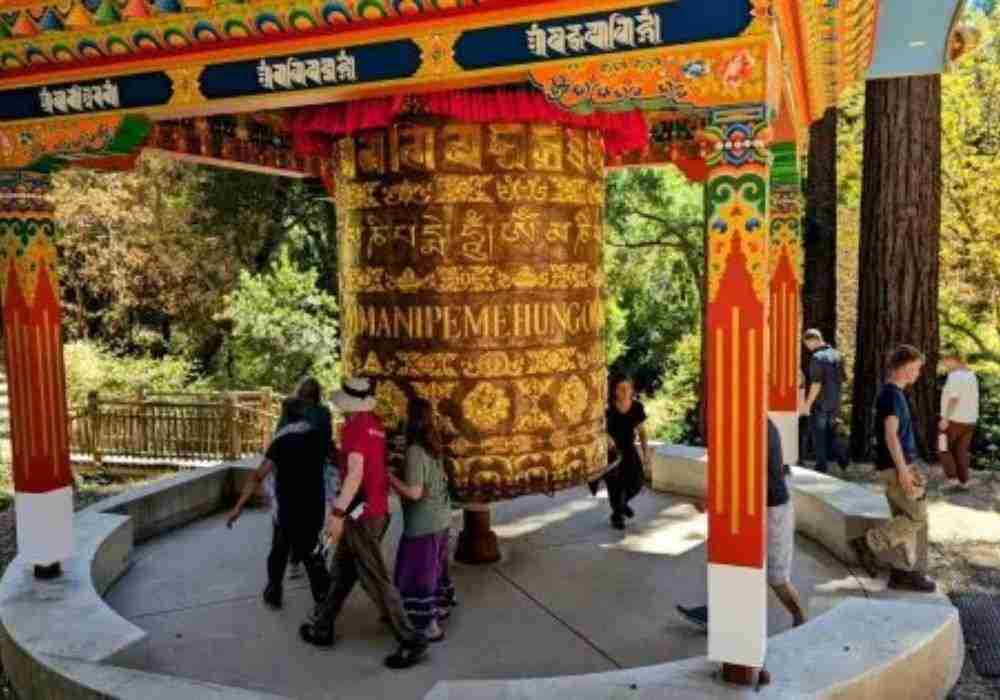 FSS participants circumambulating the prayer wheel at Vajrapani Institute, September 2024. Photo by Nina Highfill.